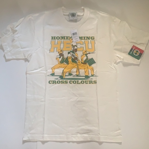 HBCU New With Tags Clothing Without Prejudice White Cross Colours T Shirt Medium - Picture 3 of 13